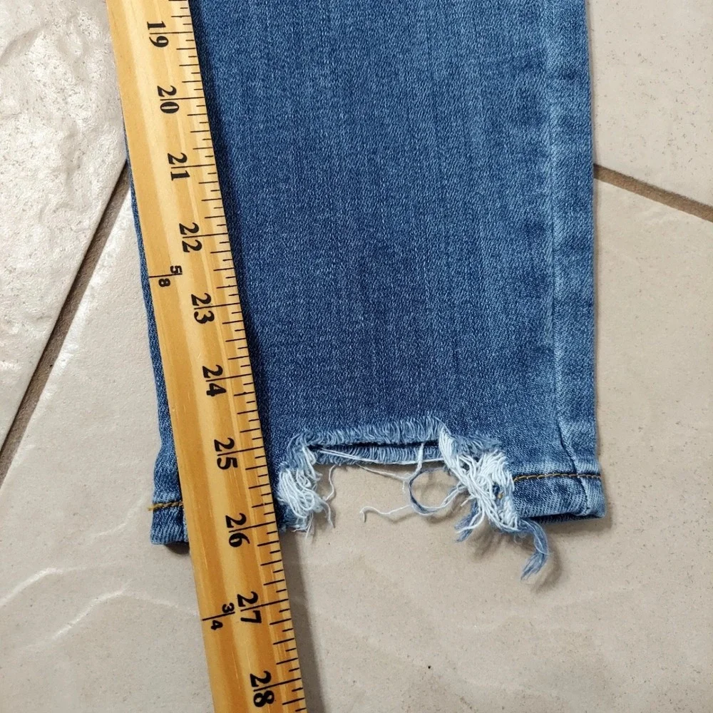Judy Blue Los Angeles Slim Fit Distressed Raw Hem Blue Jeans Mens 3/26 High Rise